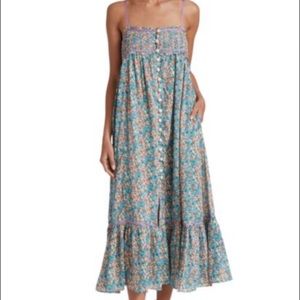 Free people Molly jo blue floral midi dress